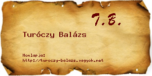 Turóczy Balázs névjegykártya